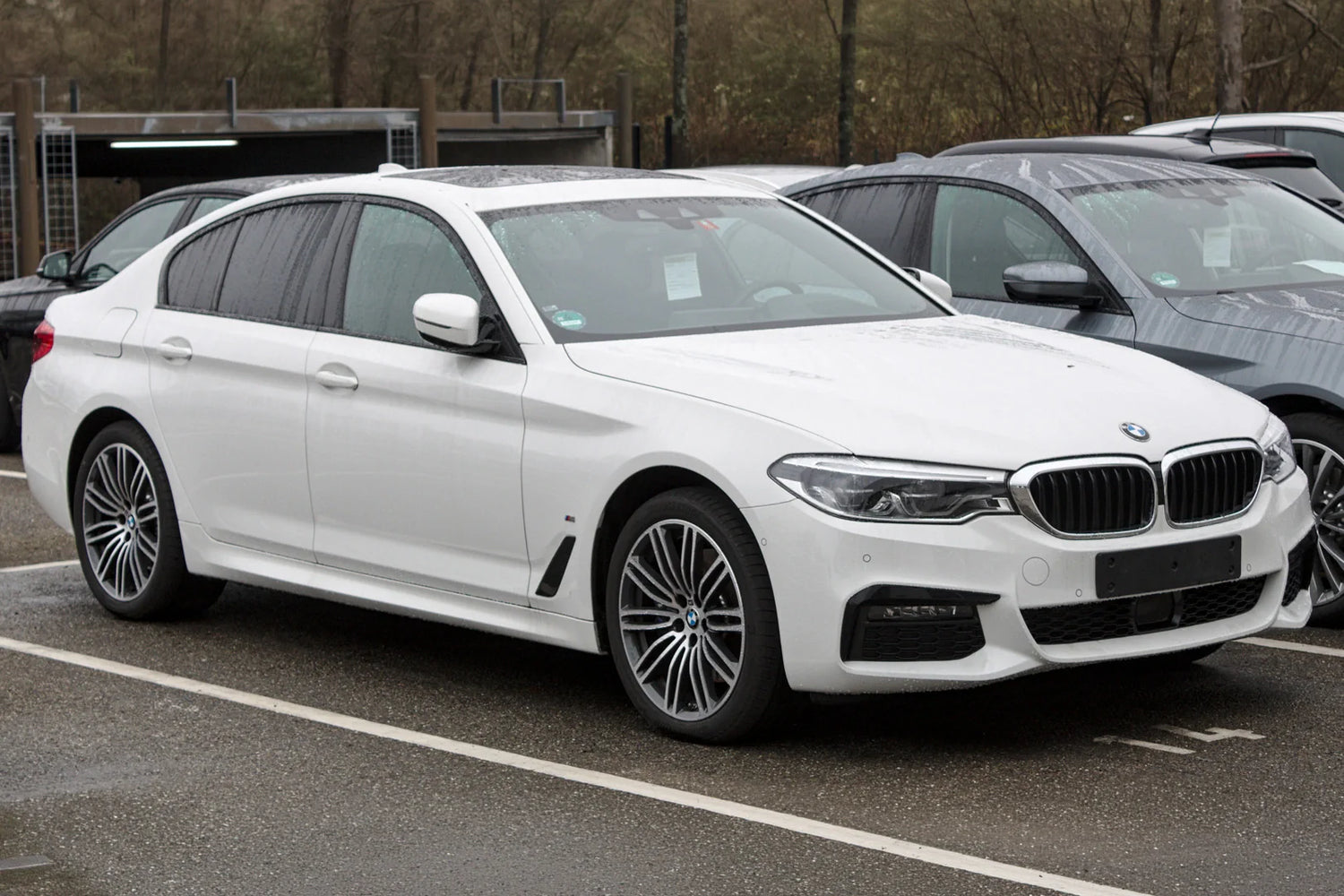 BMW G30 5 Series luxury executive sedan in Alpine White